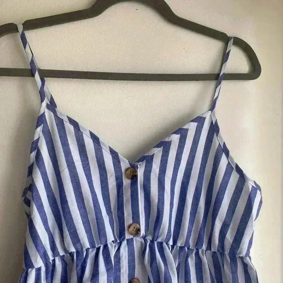 Maternity Dress Striped Print Button Front Cami Dress Spaghetti Strap BRAND NEW - Picture 6 of 6